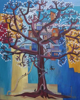  “Árbol no. 18”, 2018, Acrílico sobre tela, 100 x 80 cm 